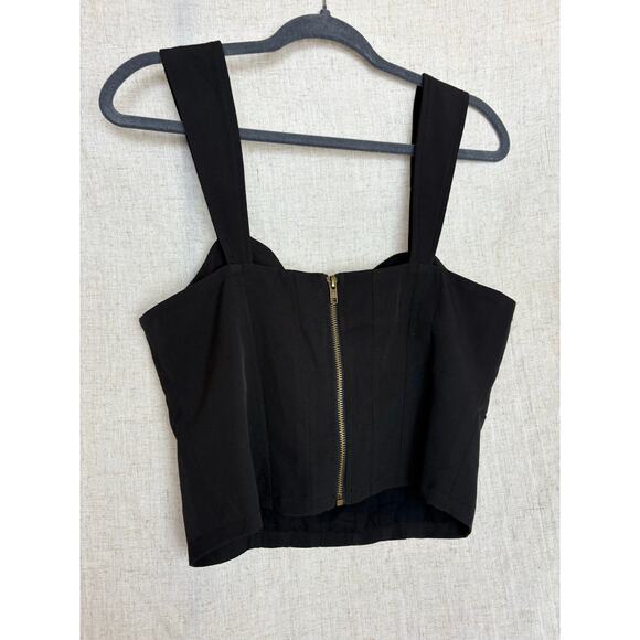 Anthropologie Sunday in Brooklyn Black Ponte Corset Crop Top Sz. M NWT - Picture 4 of 7